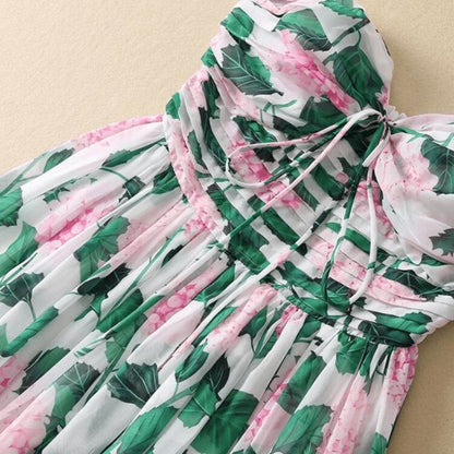 Dam Maxiklänning Blommönster i Bomull och Polyester-6