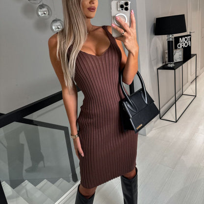 Damklänning med Tröja i Mjuk Material – Ärmlös, Avslappnad Passform för Vardags- och Feststil, Storlekar S-XL 6