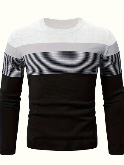 Variant image for Randig Herrtröja R-Halsringning Medelstort Stretchigt Tyg-6