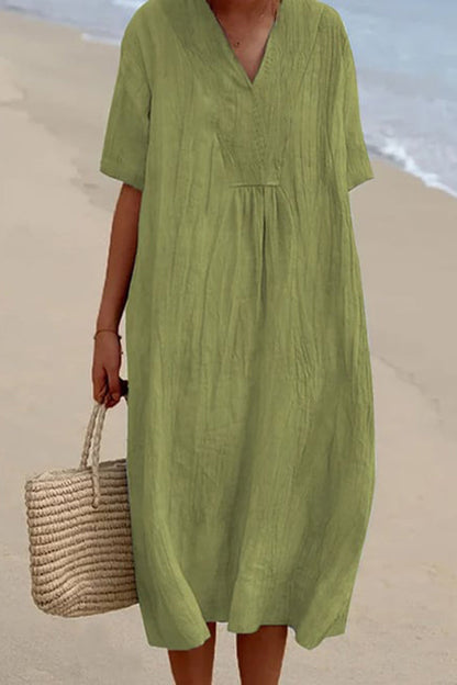 Dam Klänning Lätt och Elegant 100% Bomull-2