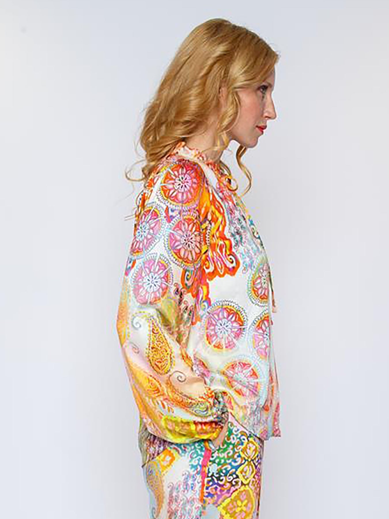 Dam Festtopp Avslappnad Viskos Långa Ärmar-2