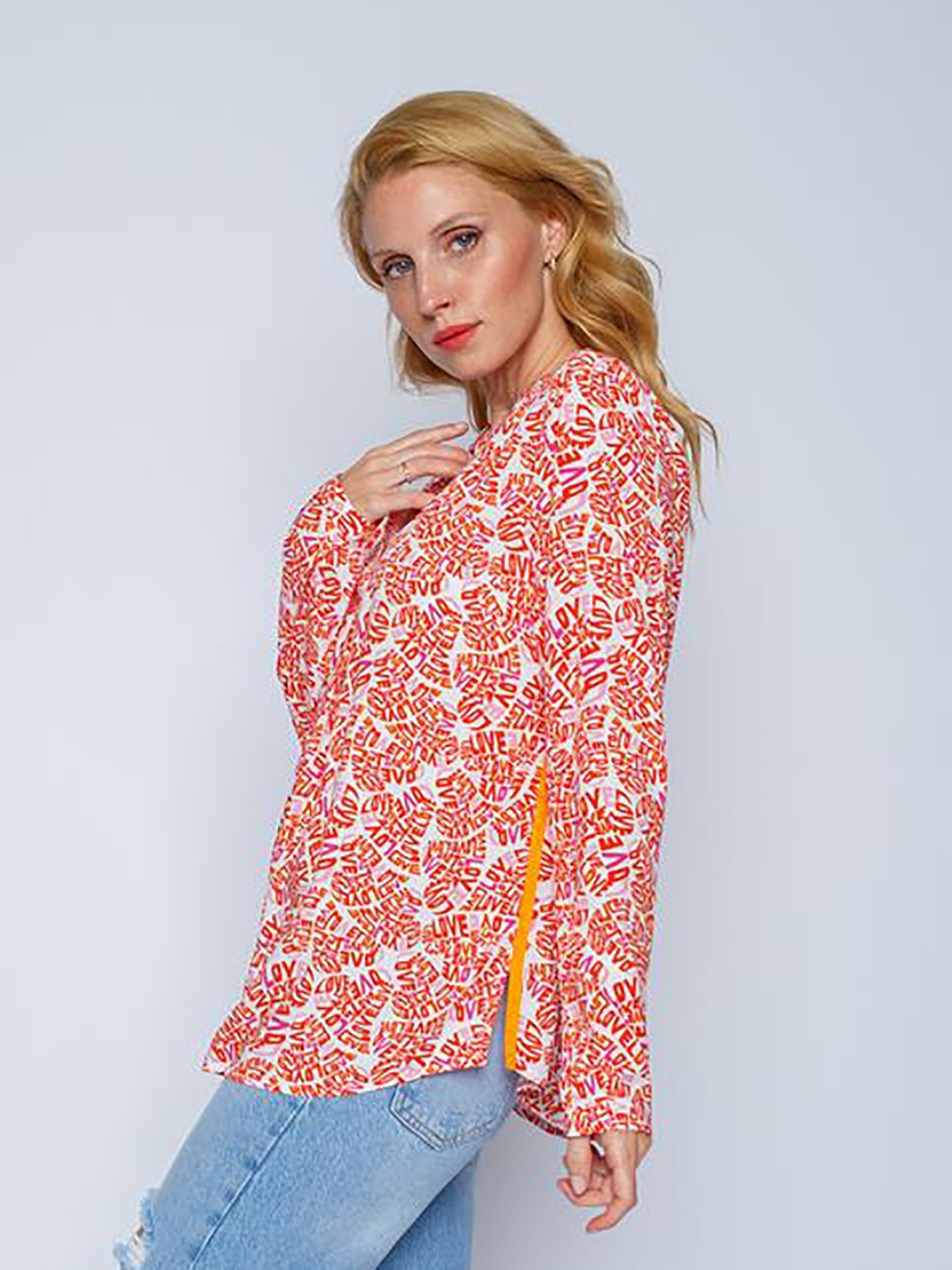 Festtoppar Dam Relaxed Fit Viskos med Kontrastdetaljer-2