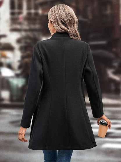 Kvinnors Blazerjacka Lång Stilren Polyester Elastan-2