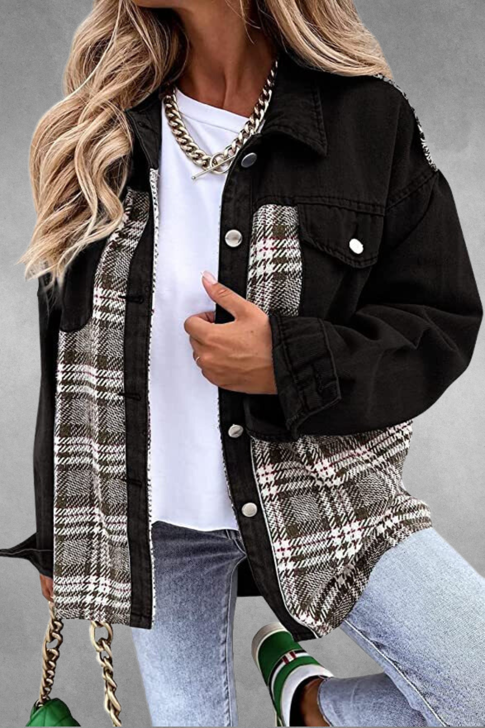 Damjacka Avslappnad Stil i Högkvalitativt Material för Damer-4