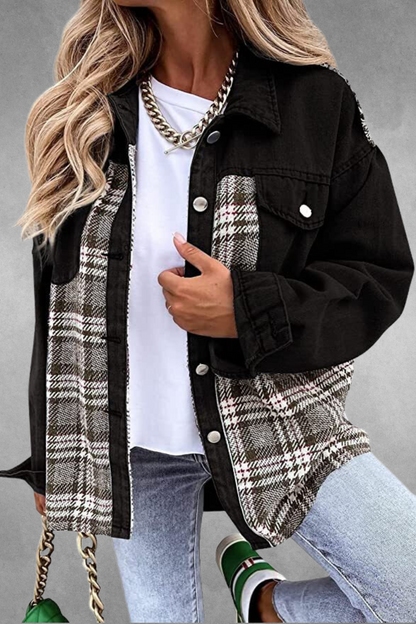 Damjacka Avslappnad Stil i Högkvalitativt Material för Damer-4