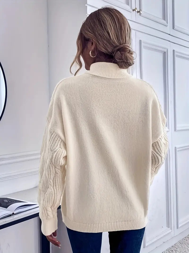 Dam Tröja med Ståkrage och Twist-design i Mjuk Kvalitet-5