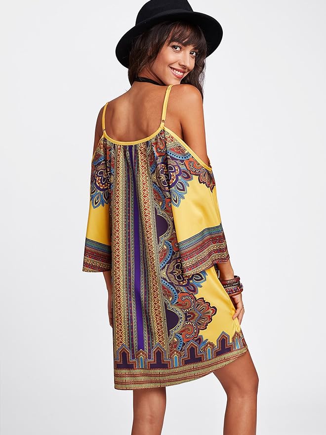 Dam Sommarklänning Boho Axelbar Polyester-2