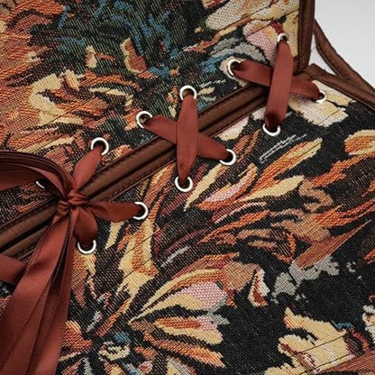 Dam Corset Blommotiv Tapetdesign Justerbara Slingband-4