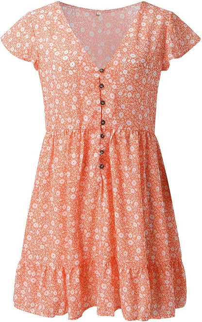 Kvinnor Miniklänning A-linjeformad Lätt Chiffon-3