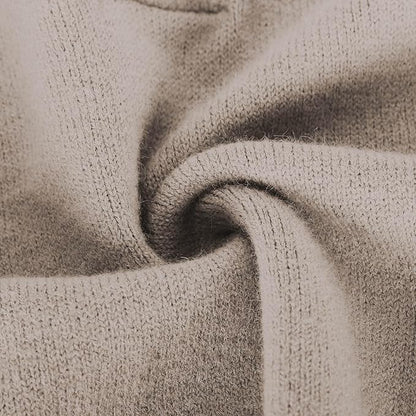 Dam Stickad V-hals Tröja i Ull för Kalla Dagar-3