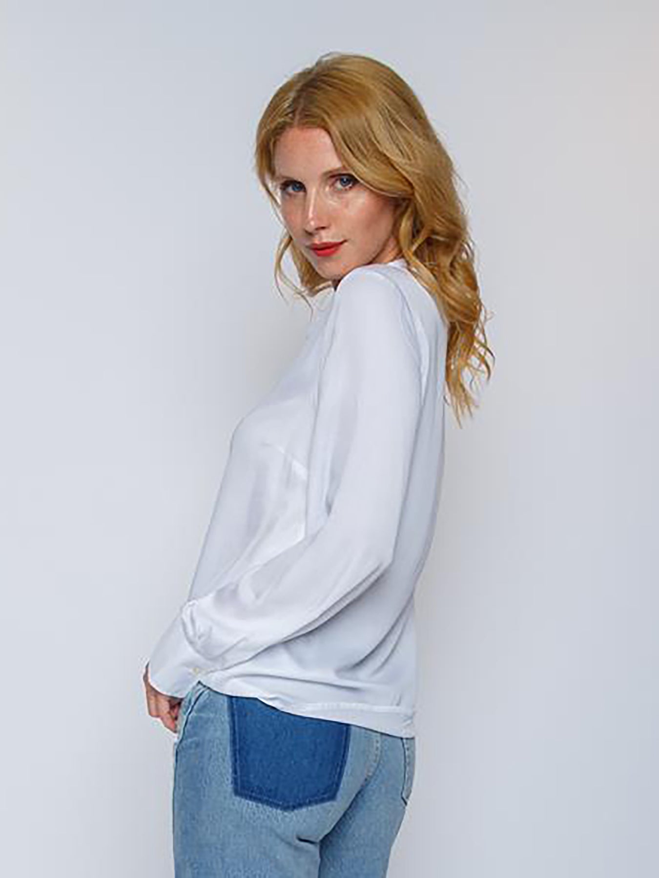 Dam Blus V-ringning Trendig Viskos 3