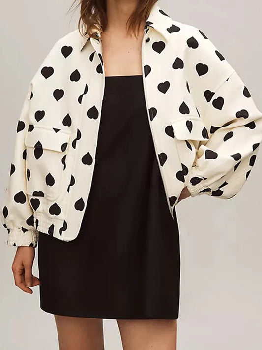 Damjacka med Hjärtmönster Mångsidig Design Polyester 1