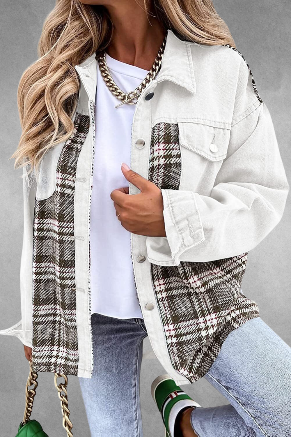 Damjacka Avslappnad Stil i Högkvalitativt Material för Damer-3