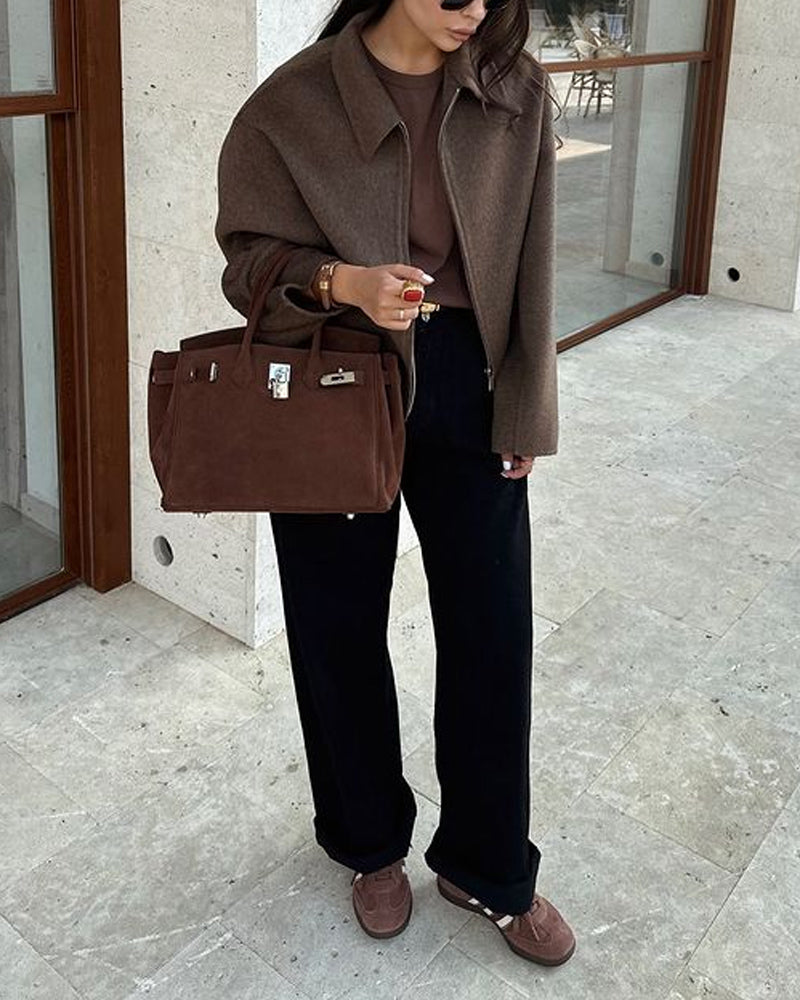 Kvinnor Kort Kappa Modern Design Andningsbart Material-5