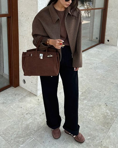 Kvinnor Kort Kappa Modern Design Andningsbart Material-5