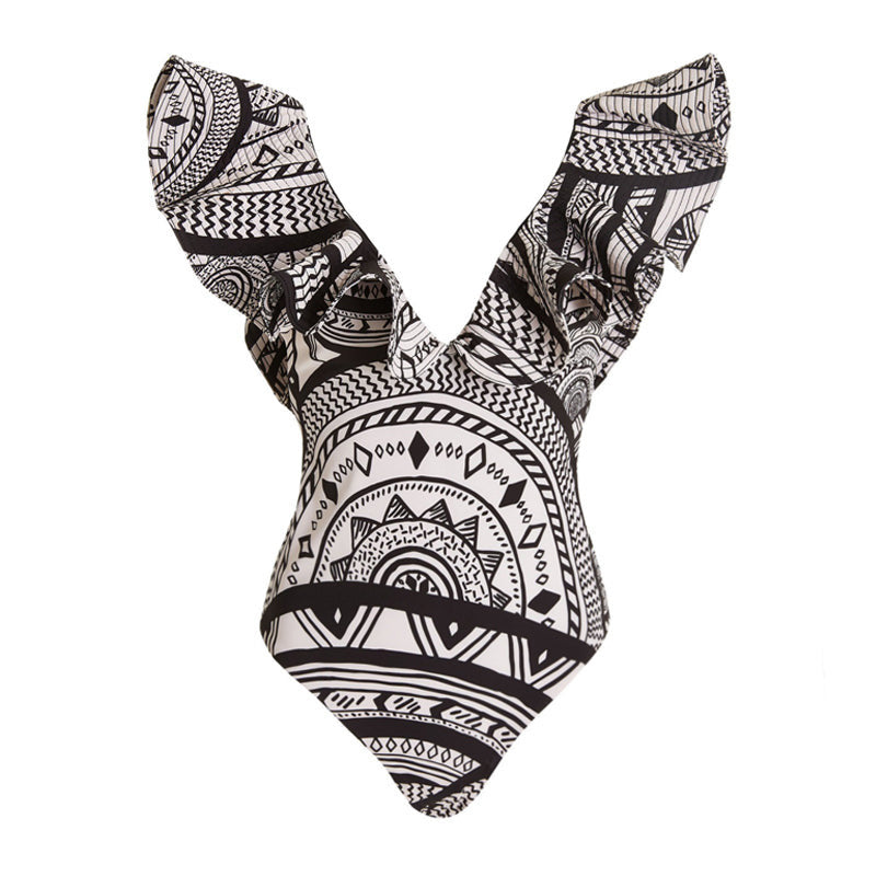 Damklänning Etnisk V-hals med Breda Ärmar i Högkvalitativt Tyg-2