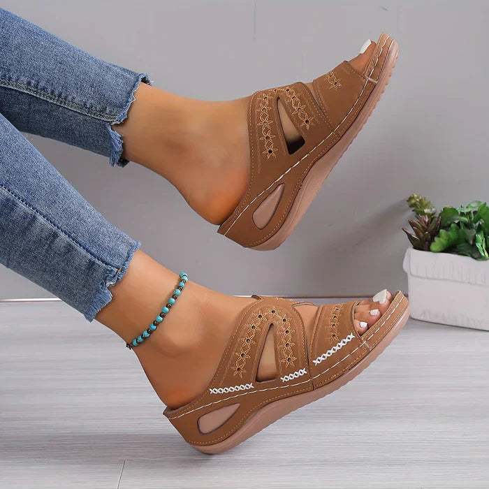 Dam Sandaler Ortopedisk Design Syntetisk Läder för Komfort och Stabilitet 4