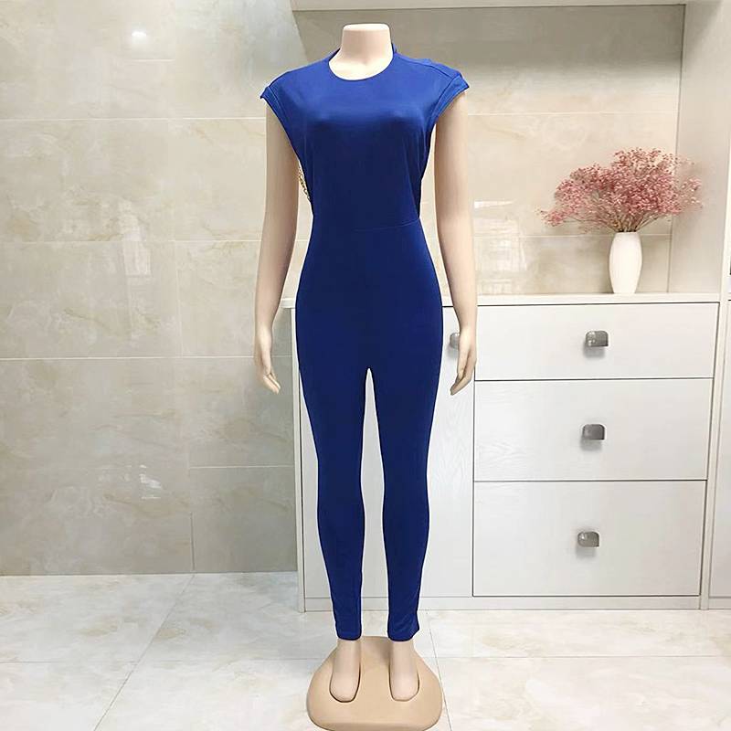 Variant image for Dam Overall Modern Design med Metallkedjor och Pärlor Polyester Spandex-9