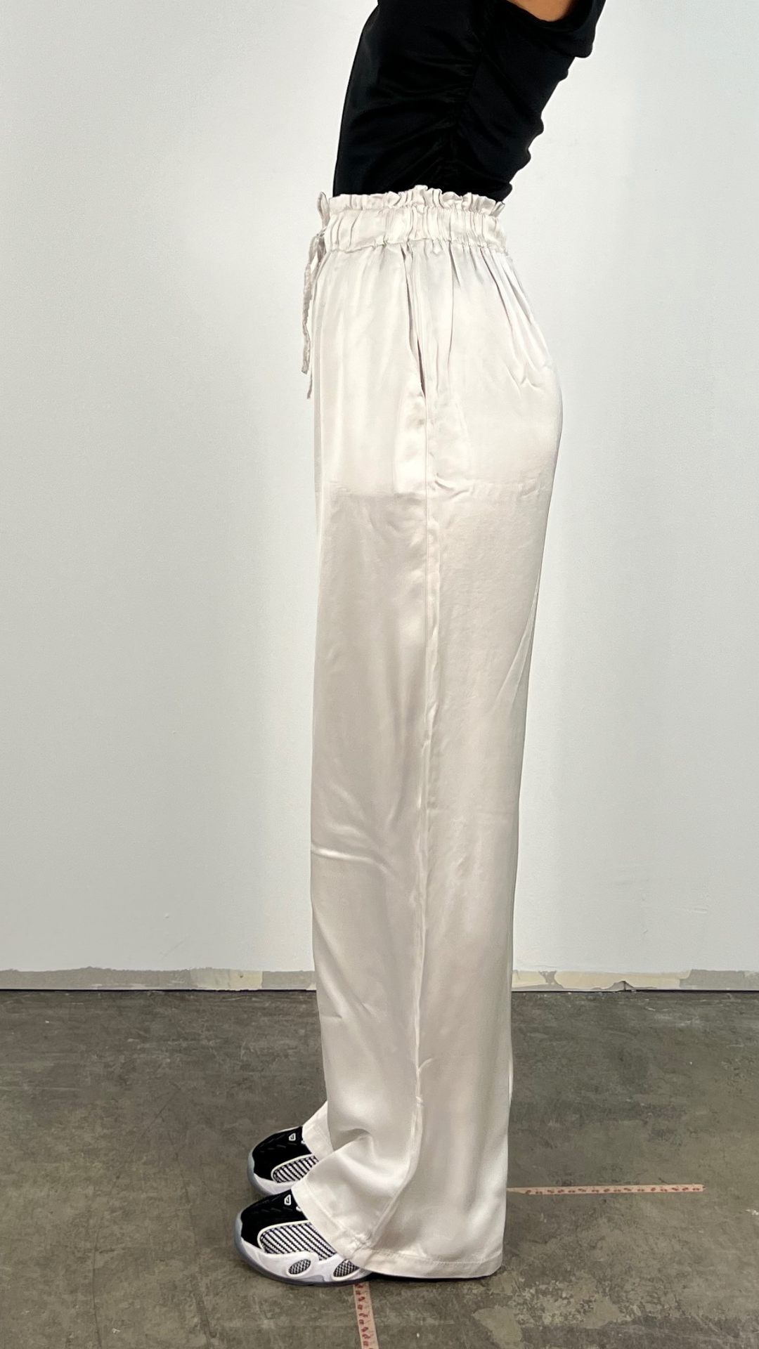 Dam Raka Byxor Viskos Elastiskt Midjeband-2