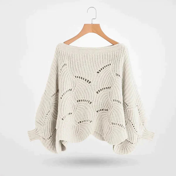Stickad Dam Tröja Batwing Modern Akryl 8