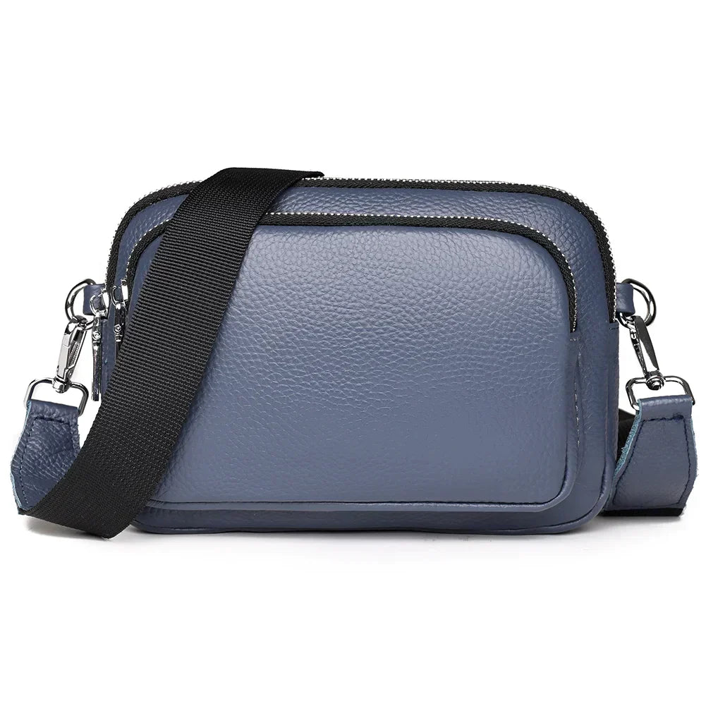 Elegant Axelväska Dam i Äkta Skinn – Axelremsväska för Vardagsbruk och Fritid, 20.5x14.5x3 cm 11