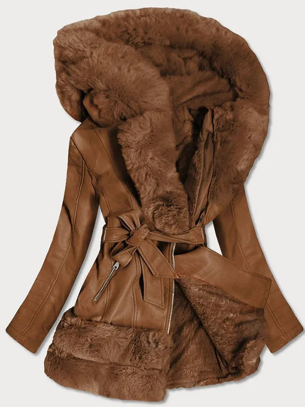 Lång Vinterjacka Dam Enkel Design Polyester med Fickor-5