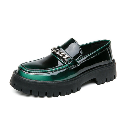 Herr Loafers Tjock Sula Patentläder Elegant Komfort-5