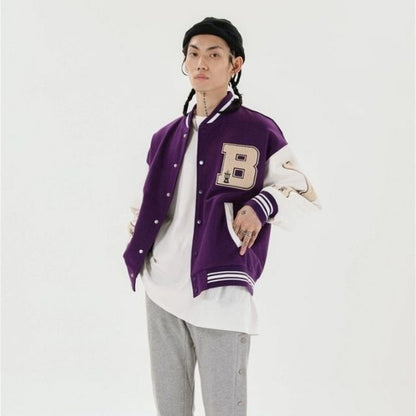 Variant image for Herr Bomberjacka Varsity Streetwear med Broderade Lappar i Polyester-6