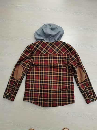 Herrkappa Utställd Karomönster Värmande Material med Huva 3