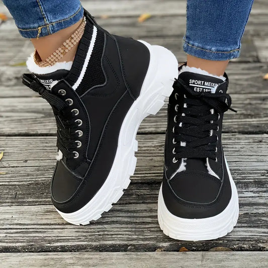 Dam Stövlar i Imitationsläder med Robust Sula och Slip-On Design – Komfortabla och Mångsidiga för Vardagligt Bruk 1