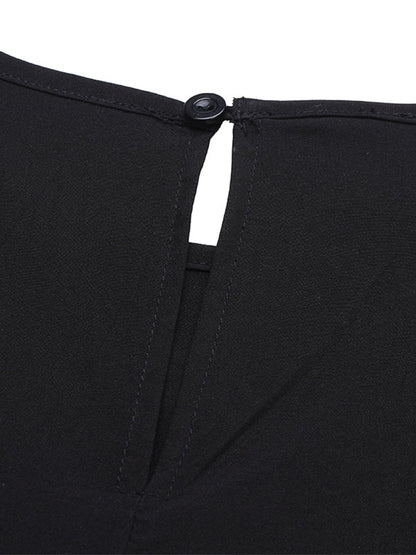 Damklänning Asymmetrisk Långärmad Randig Polyester 5