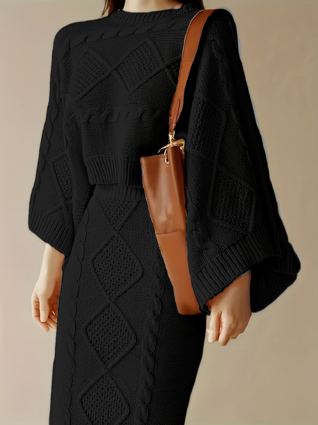 Variant image for Dam Tröja Tvådelad Hög Krage Lång Ärmar Högkvalitativt Tyg-25