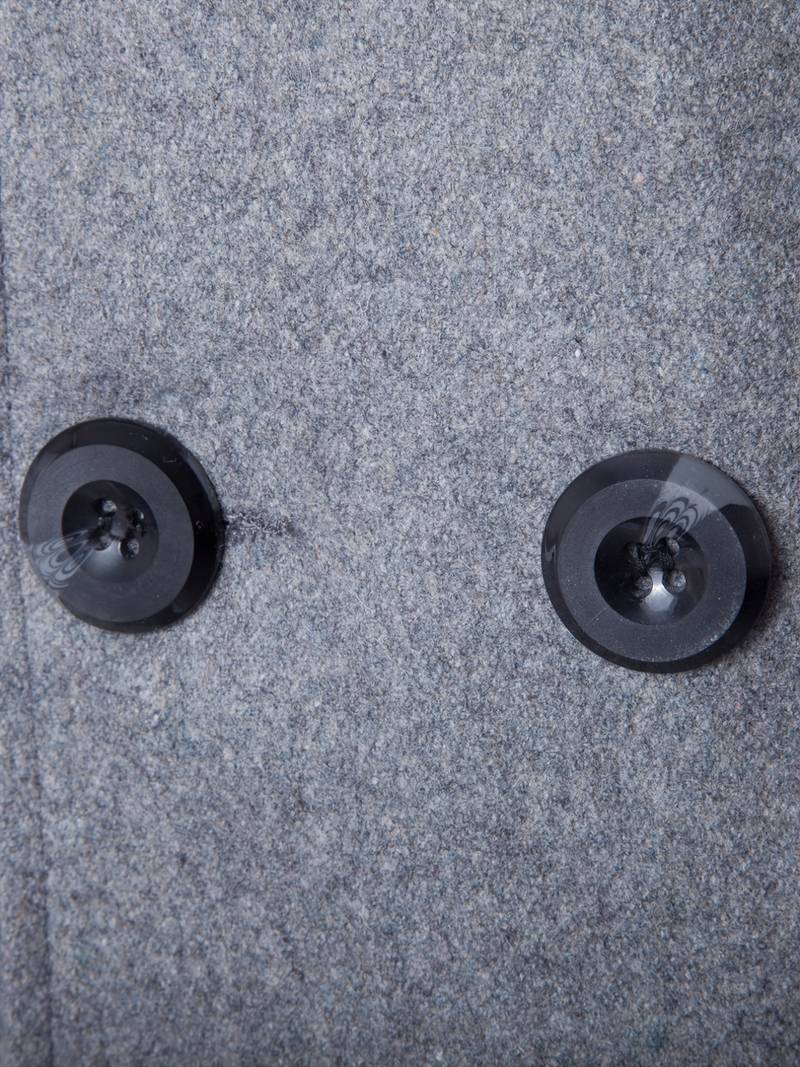 Dam Kappa Elegant Polyester med Knappar och Djupa Fickor-4