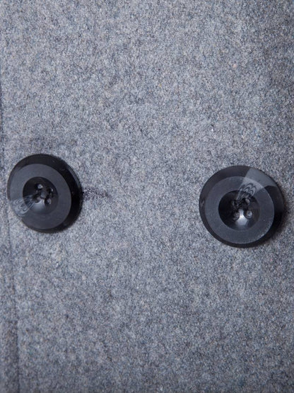 Dam Kappa Elegant Polyester med Knappar och Djupa Fickor-4