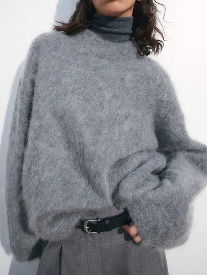 Dam Pullover Överdimensionerad Mohair 2