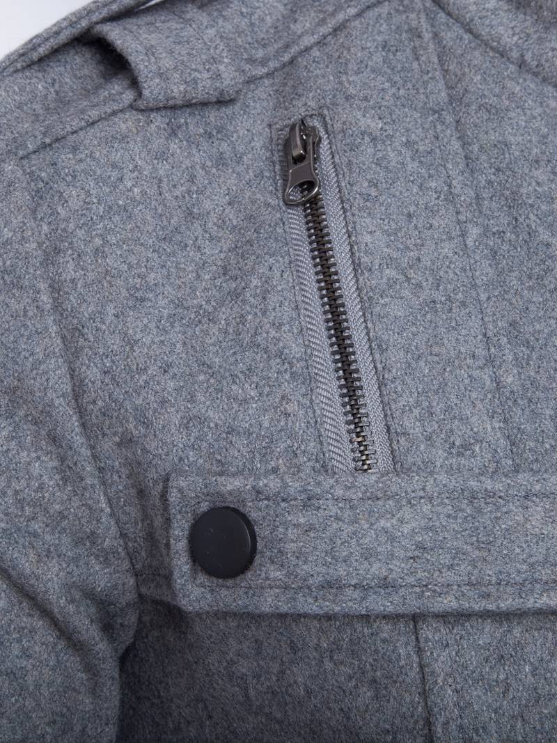 Dam Kappa Elegant Polyester med Knappar och Djupa Fickor-5