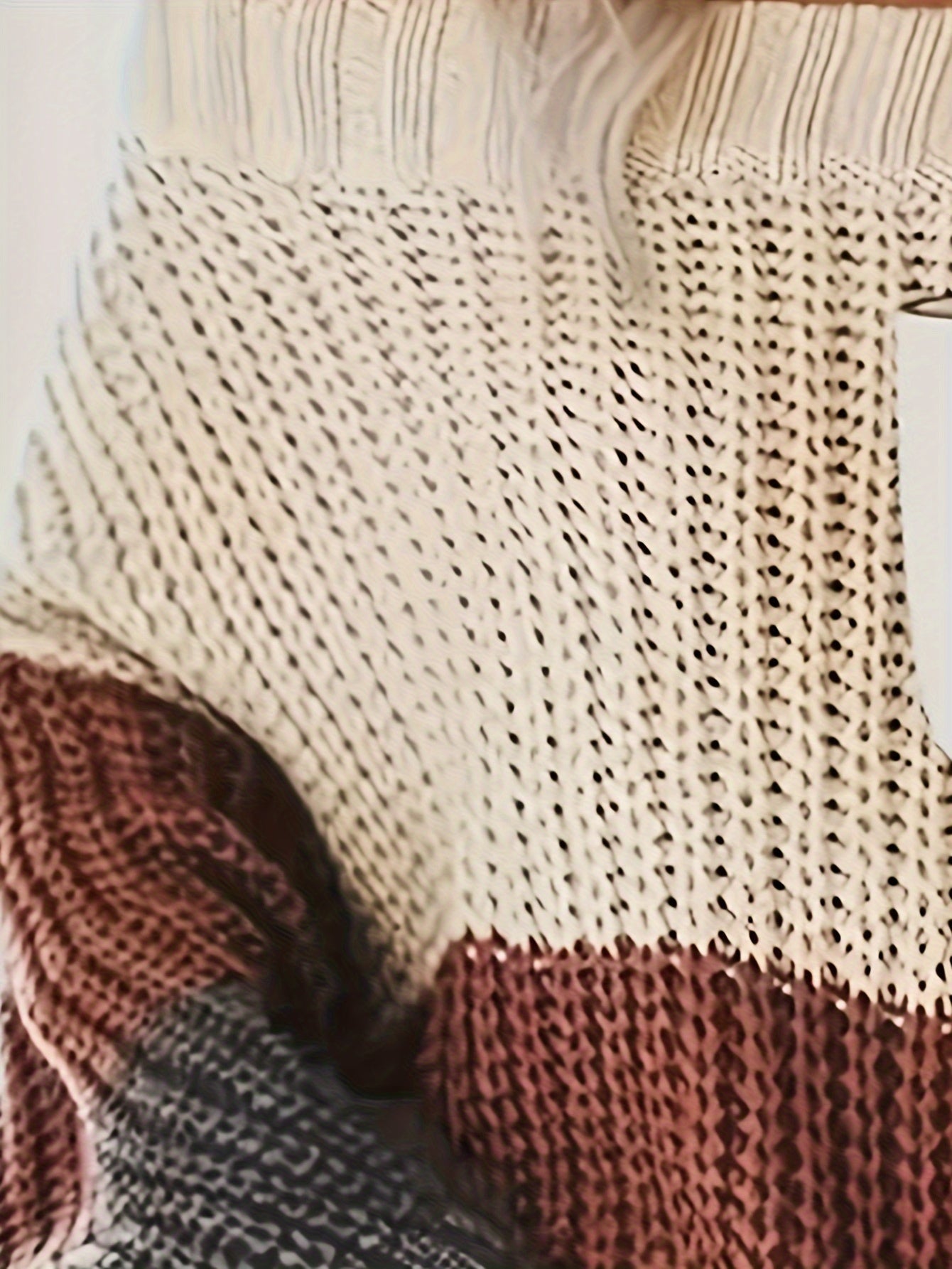 Dam Tröja Överdimensionerad Långärmad Bomull-4