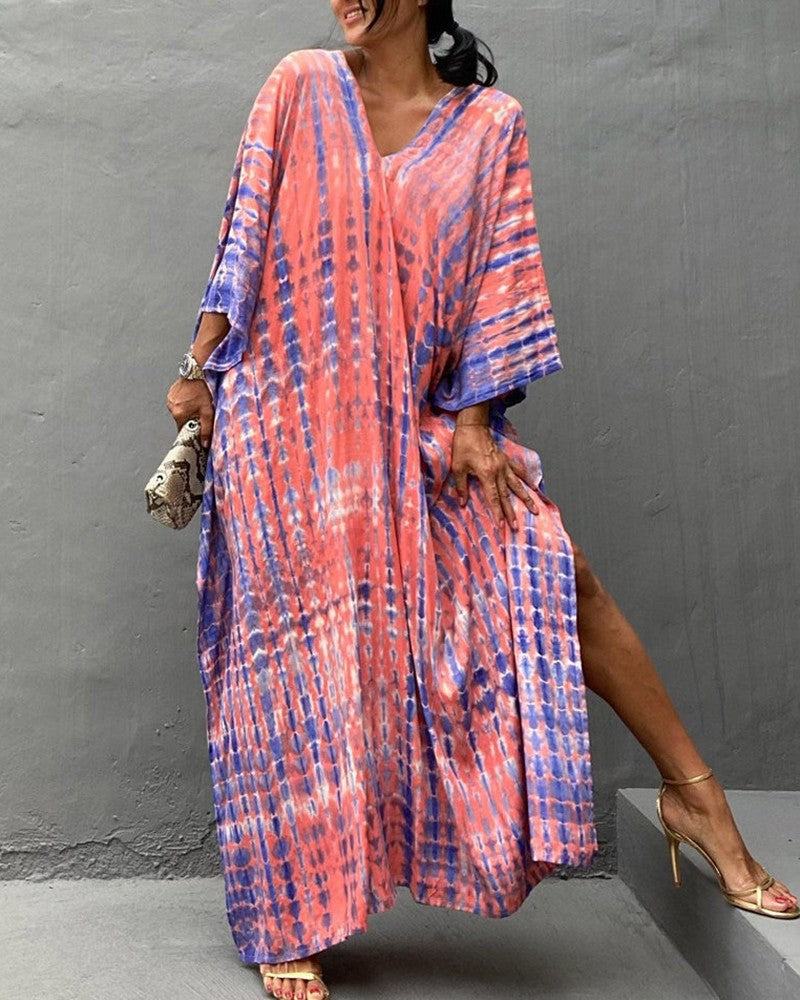 Variant image for Maxiklänning Dam Flytande Batik Lätt Tyg-3