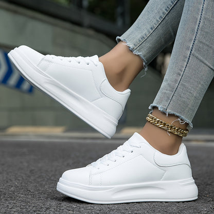 Kvinnors Sneakers Ortopedisk Design Vit Läder-6