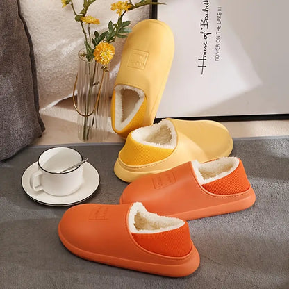Dam Tofflor Plysch Bekväma och Varma Slip-On Design-3