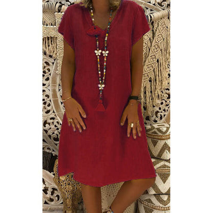 Variant image for Fina Dam Klänningar Midi V-hals Bomull och Linne-73