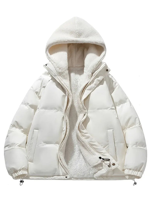 Herrjacka Vinter Hoodie Mjuk Fleece-1
