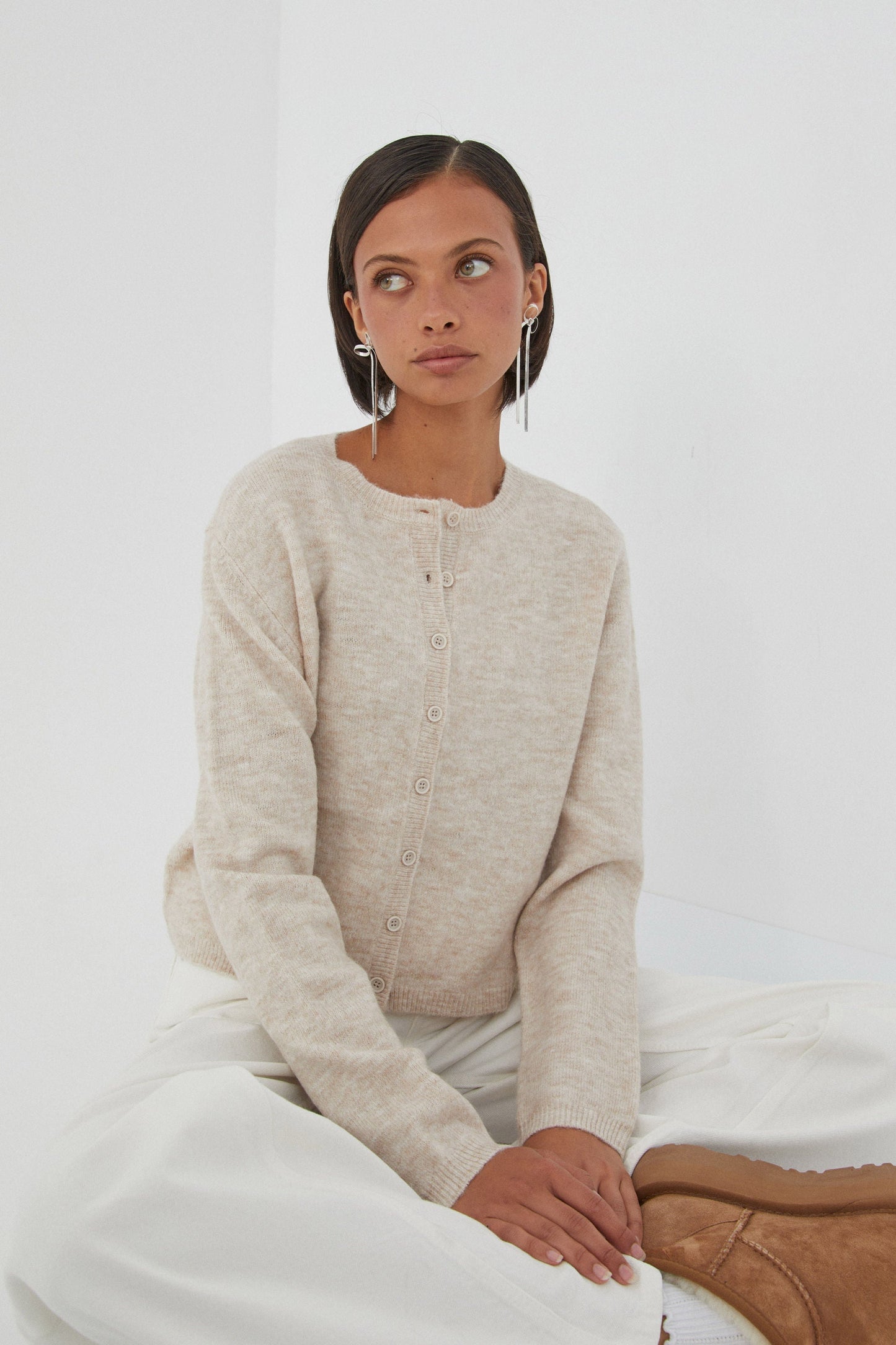 Kvinnlig Kofta Färgglad Mjuk Tygblandning 6