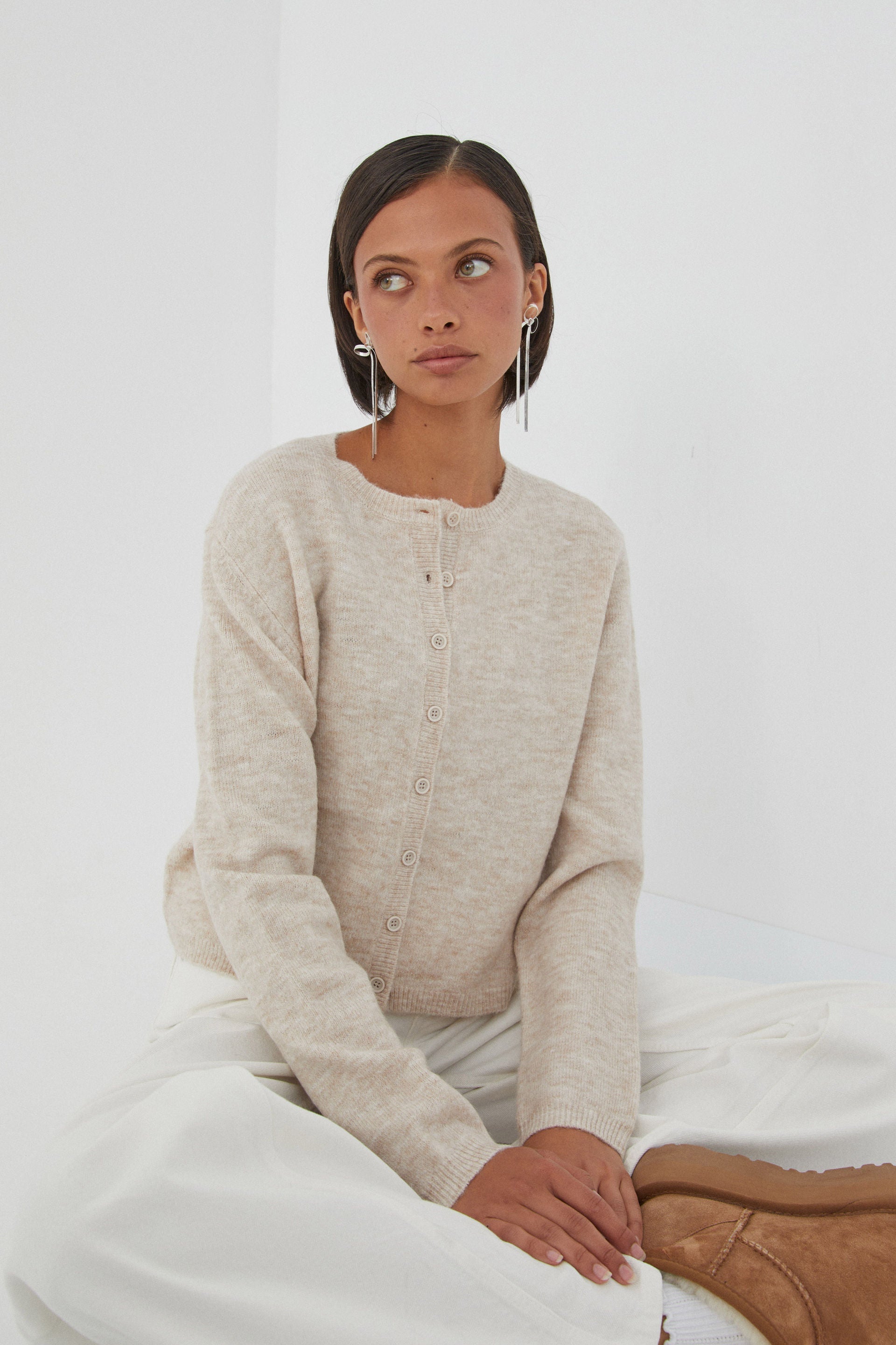 Kvinnlig Kofta Färgglad Mjuk Tygblandning 6