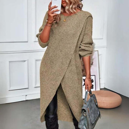 Variant image for Dam Lång Tröja Stilren Mjuk Bomull-13