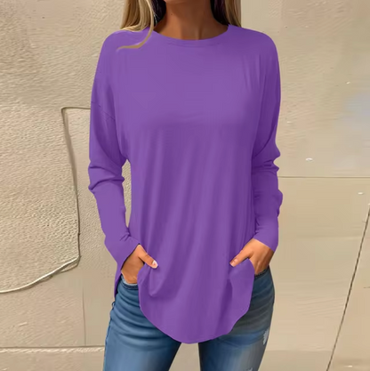 Långärmad T-shirt Herr Rund Hals Bomullsliknande Material 14
