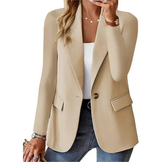 Slim Fit Kvinno Blazer Långärmad i Första Klassens Tyg – Elegant och Tidlös Design för Arbete och Fest 1