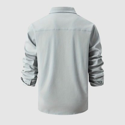 Herrskjorta Slim Fit Klassisk Krage Bomull-3