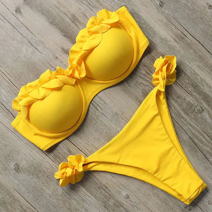 Variant image for Dam Bikini Utan Bärare Unikt Mönster Nylon Spandex-22