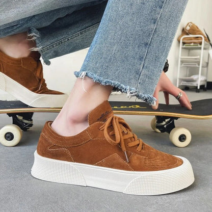 Herr Sneakers Låga Mocka med Tjock Sula för Komfort och Stil-2